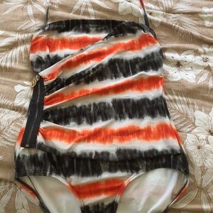 Michael Kors Grey / Orange one piece swimsuit